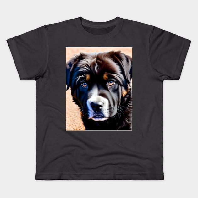 Tibetan Mastiff Puppy 08 Kids T-Shirt by Jaymz Weiss Designz